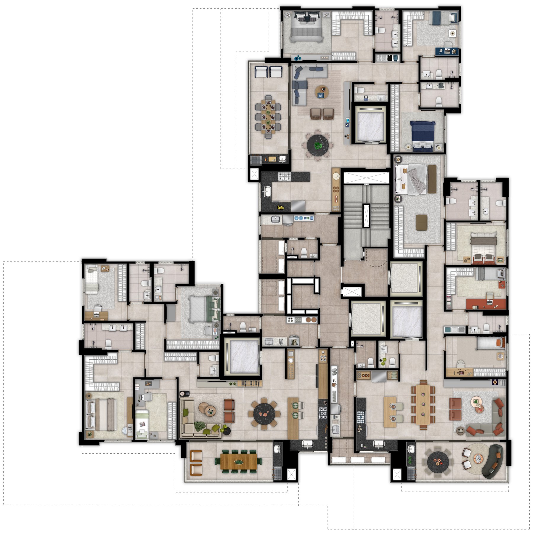 Planta do pavimento tipo padrão do Casa Brasileira Consciente